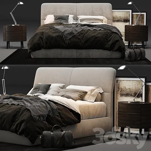 Poliform – Laze Bed 3D Model Poliform – Laze Bed 3D Model