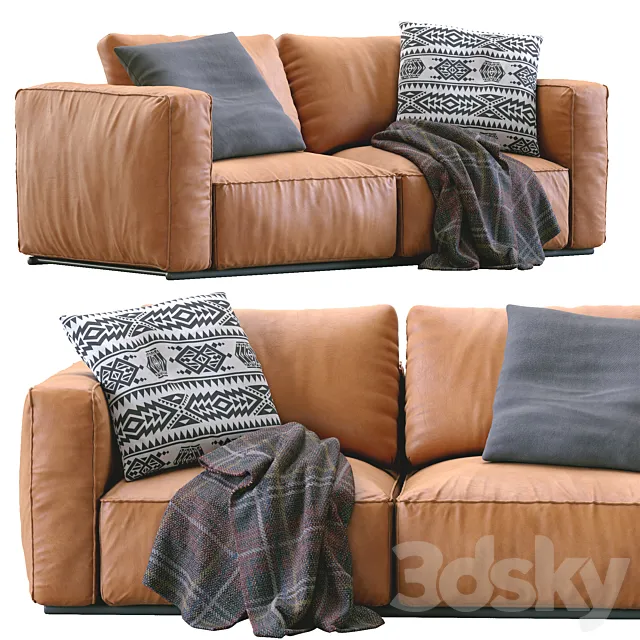 Poliform Leather Sofa SHANGAI 3D Model Poliform Leather Sofa SHANGAI 3D Model