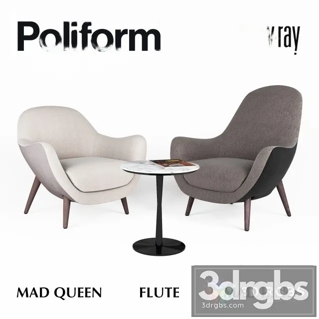 Poliform Madking Armchair 3D Model Download