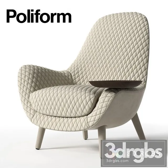 Poliform MadKing Bright Armchair 3D Model Download