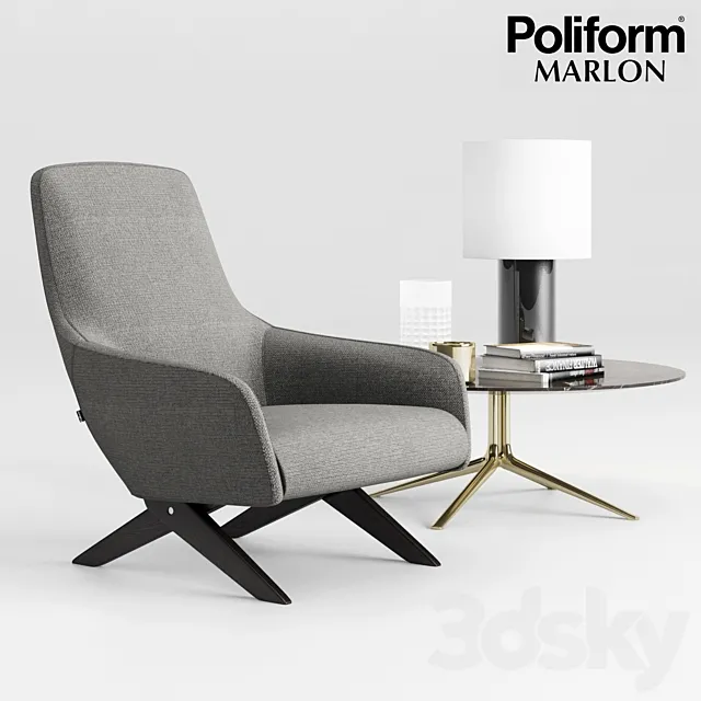 Poliform Marlon Armchair Set 3DModel