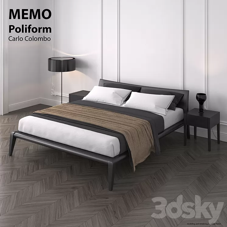 Poliform Memo bed 3D Model Poliform Memo bed 3D Model