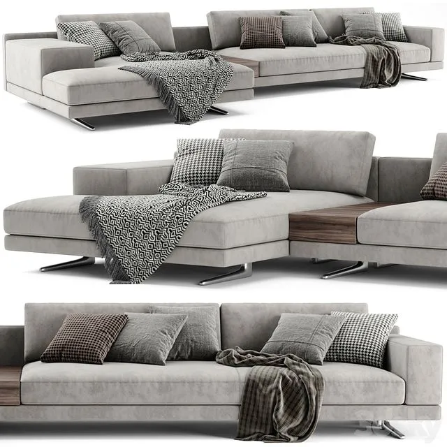 Poliform Mondrian Chaise Longue Sofa 3D Model