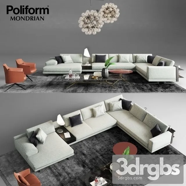Poliform Mondrian Sofa Set 3D Model Download Poliform Mondrian Sofa Set 3D Model Download