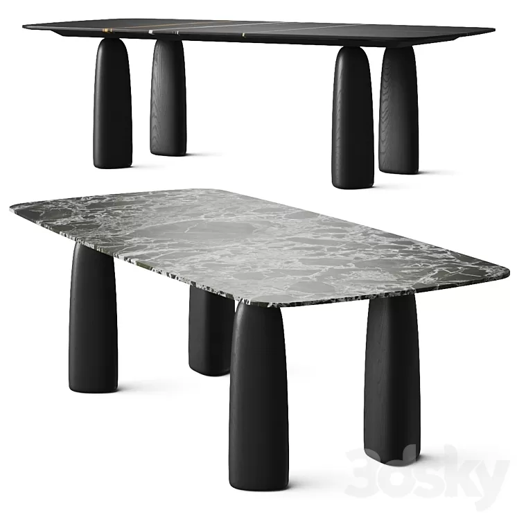 Poliform Monolith Dining Table 3D Model Free Download