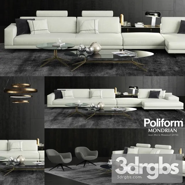 Poliform Montrian Sofa Set 3D Model Download Poliform Montrian Sofa Set 3D Model Download
