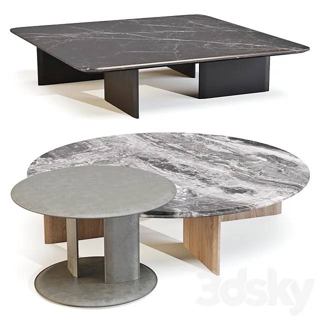Poliform: Mush – Coffee and Side Table Set 01 3D Model
