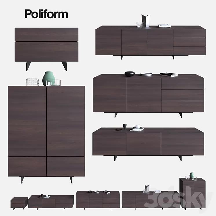 POLIFORM NIGHT COMPLEMENTS & SIDEBOARDS PANDORA & NIGHT 3D Model