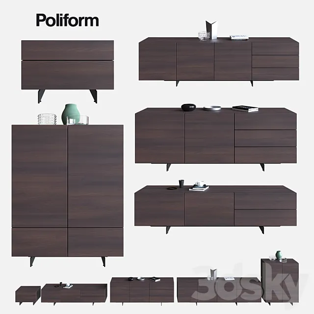 POLIFORM NIGHT COMPLEMENTS & SIDEBOARDS PANDORA & NIGHT 3DModel