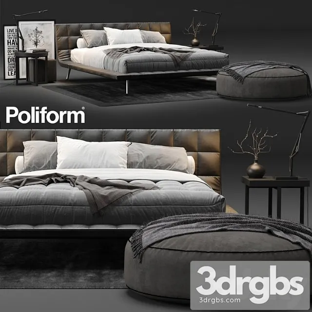 Poliform onda bed 3 3D Model Download Poliform onda bed 3 3D Model Download