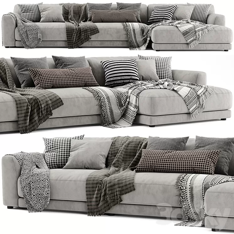 Poliform Paris Seoul Chaise Longue Sofa 3D Model