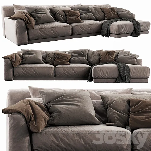 Poliform Paris Seoul Chaise Lounge 3D Model