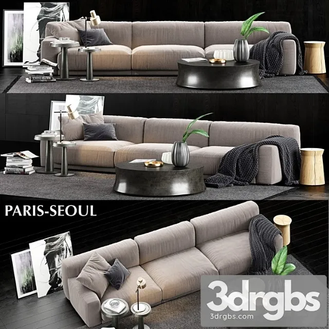 Poliform paris seoul sofa 1 2 3D Model Download Poliform paris seoul sofa 1 2 3D Model Download