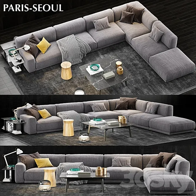 Poliform Paris Seoul Sofa 2 3DModel Poliform Paris Seoul Sofa 2 3DModel