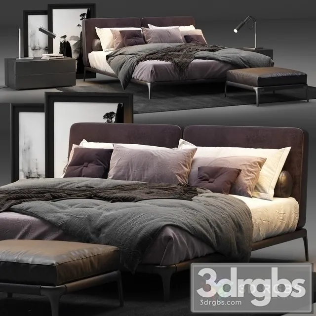 Poliform Park Uno Bed 3D Model Download Poliform Park Uno Bed 3D Model Download