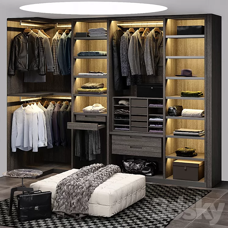 POLIFORM SENZAFINE WARDROBE – MENS 3D Model