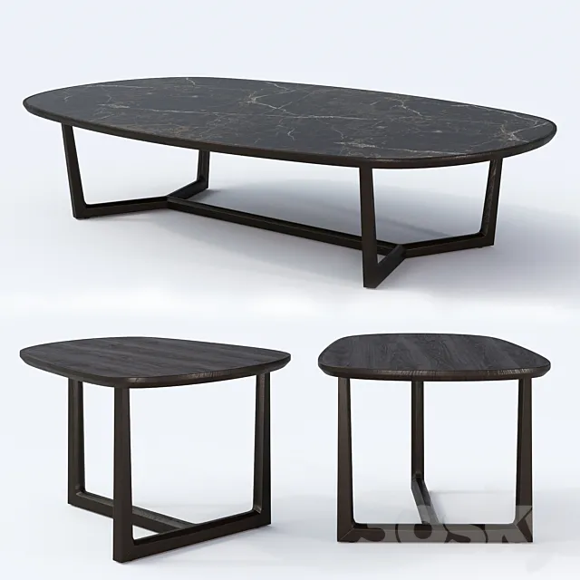 Poliform set coffee tables TRIDENTE 3D Model