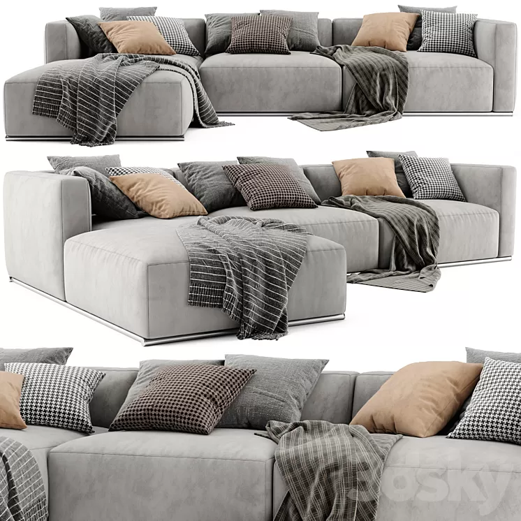 Poliform Shangai Chaise Longue Sofa 2 3D Model