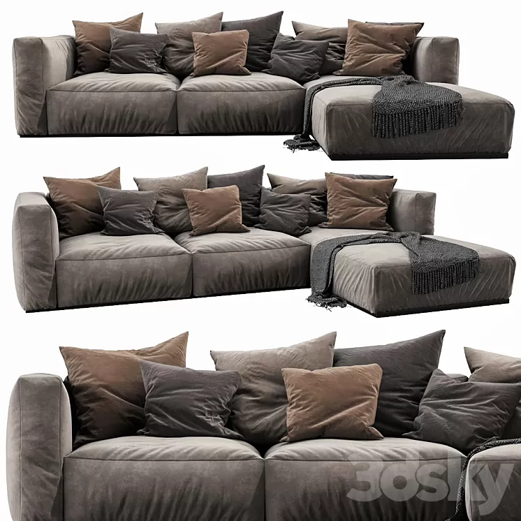 Poliform Shangai Chaise Lounge 3D Model