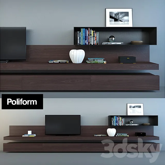 POLIFORM SINTESI tv wall 3D Model POLIFORM SINTESI tv wall 3D Model