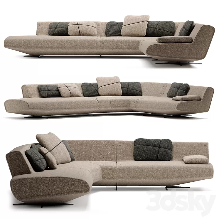 Poliform-sofa-SYDNEY-SYPX180_SYAD180_SYTD140 3D Model