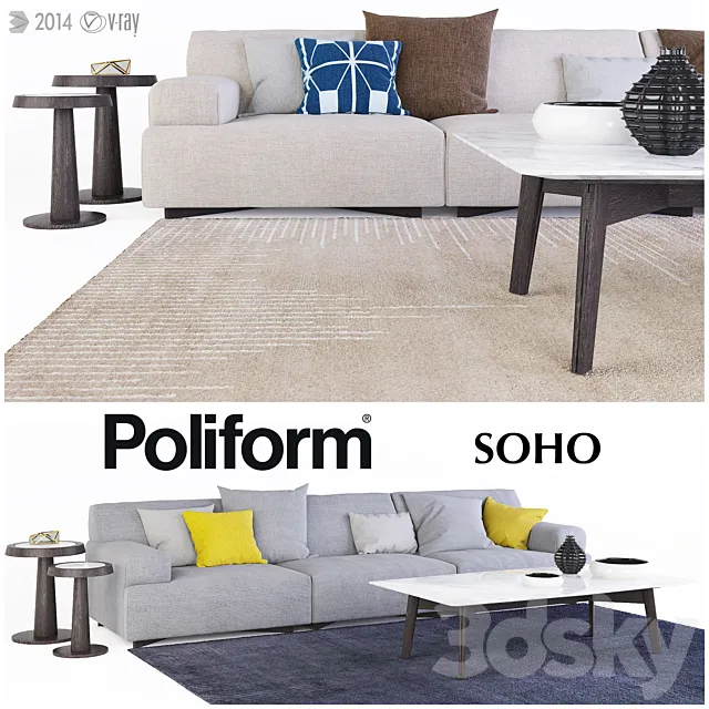 Poliform Soho sofa 3DModel Poliform Soho sofa 3DModel