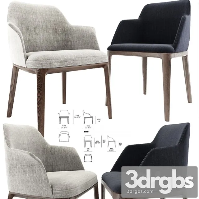 Poliform Sophia And Grace Arm Dining Chair 3D Model Download Poliform Sophia And Grace Arm Dining Chair 3D Model Download