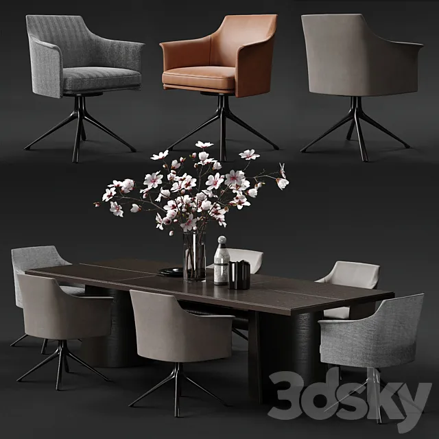 POLIFORM STANFORD Armchair & KENSINGTON Table 3DModel