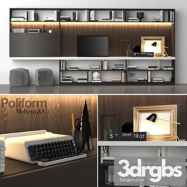 Poliform Storage Wall Molteni C 3D Model Download