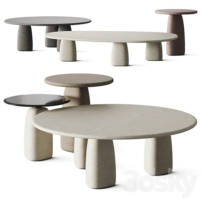 Poliform Strata Coffee Tables 3D Model Poliform Strata Coffee Tables 3D Model