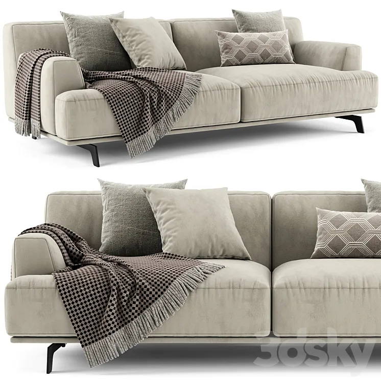 Poliform Tribeca 2 Seats Sofa 3D Model Free Download