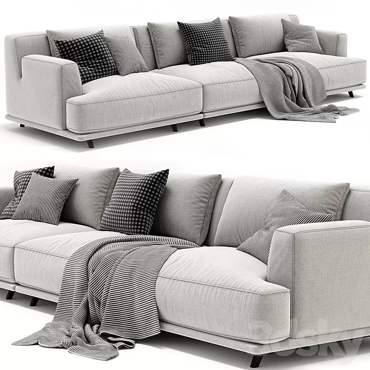 Poliform Tribeca 3 Seats Sofa 3D Model Free Download