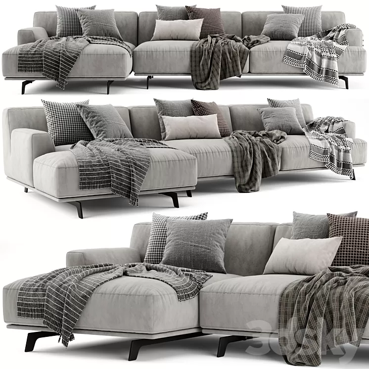 Poliform Tribeca Chaise Longue Sofa 3D Model Free Download