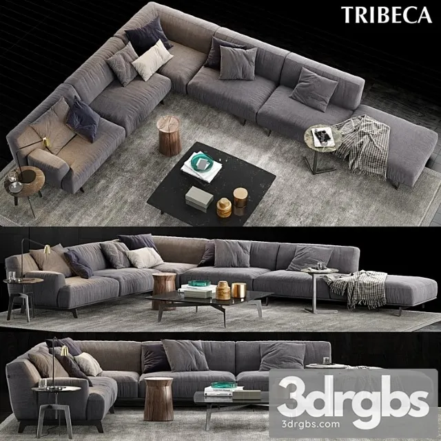 Poliform tribeca sofa 2 2 3D Model Download Poliform tribeca sofa 2 2 3D Model Download