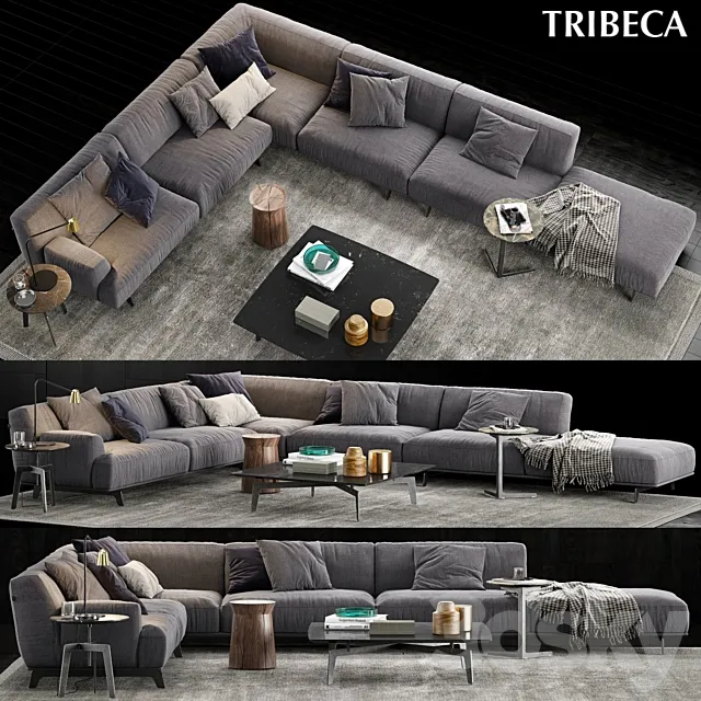 Poliform Tribeca Sofa 2 3D Model Poliform Tribeca Sofa 2 3D Model
