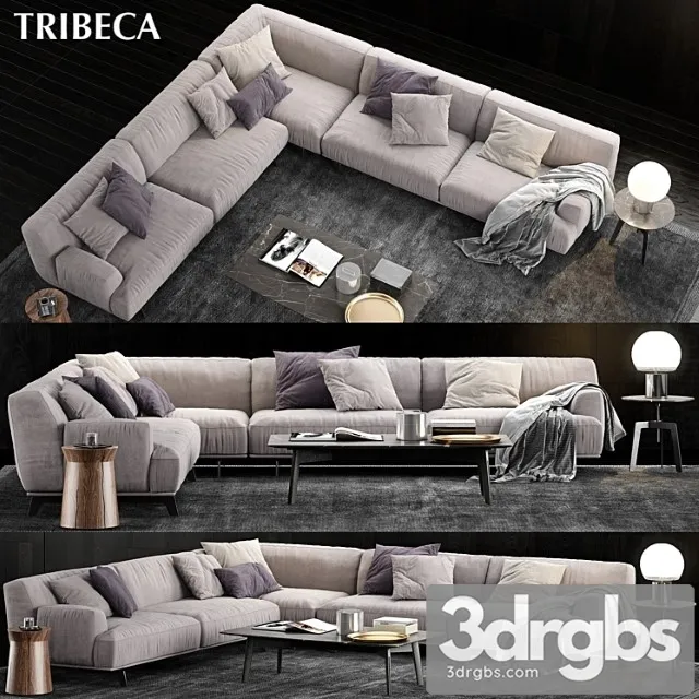 Poliform tribeca sofa 3 2 3D Model Download Poliform tribeca sofa 3 2 3D Model Download