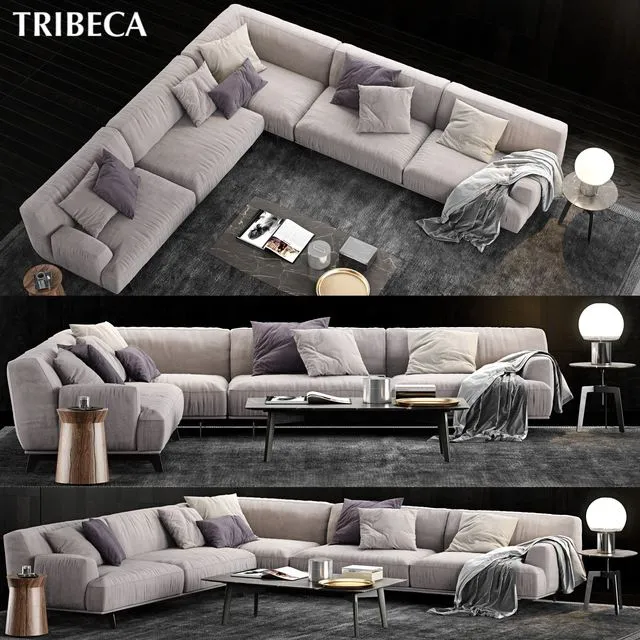 Poliform Tribeca Sofa 3 3D Model Poliform Tribeca Sofa 3 3D Model