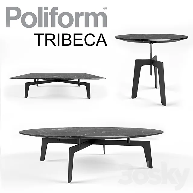 Poliform Tribeca Table Set x 3 3DModel
