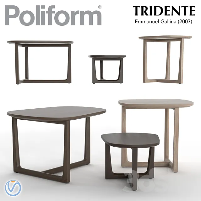 Poliform Tridente Table set 3DModel