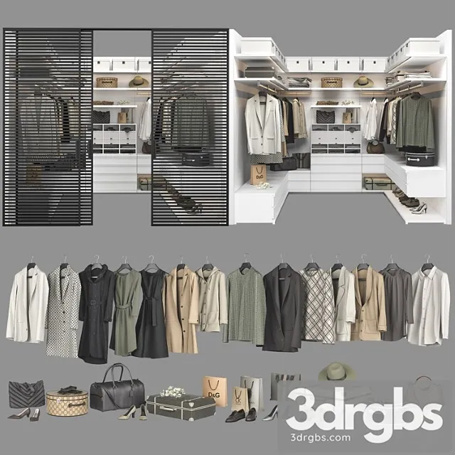 Poliform ubik walk-in closet 3 3D Model Download