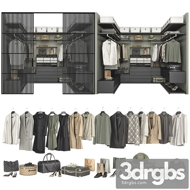 Poliform Ubik Walk in Closet 4 3D Model Download