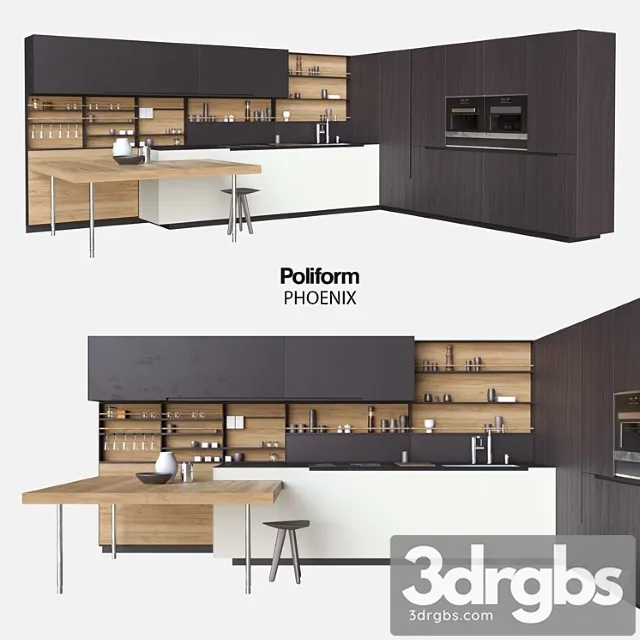 Poliform varenna kitchen phoenix 3D Model Download Poliform varenna kitchen phoenix 3D Model Download