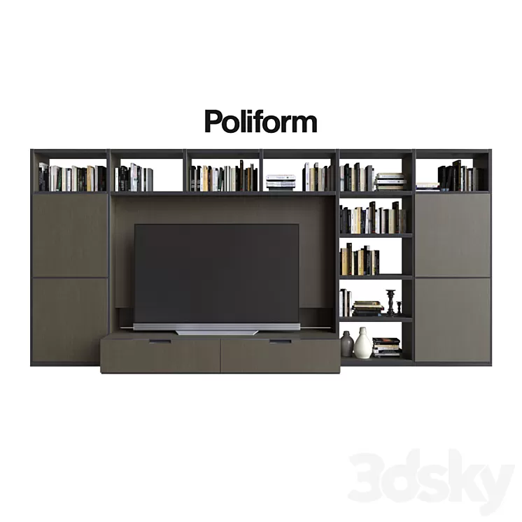 POLIFORM VARENNA SISTEMI GIORNO WALL SYSTEM 13 3D Model