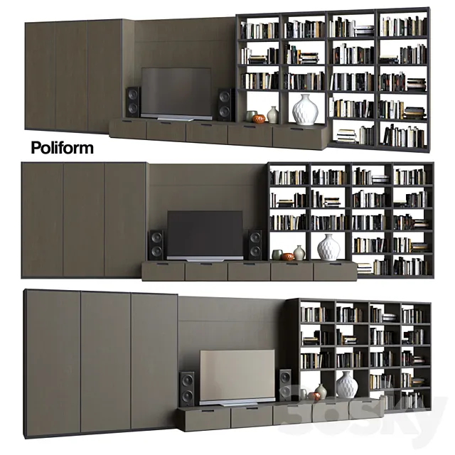 POLIFORM VARENNA SISTEMI GIORNO WALL SYSTEM 15 3DModel