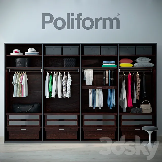 poliform wardrobe 3D Model poliform wardrobe 3D Model