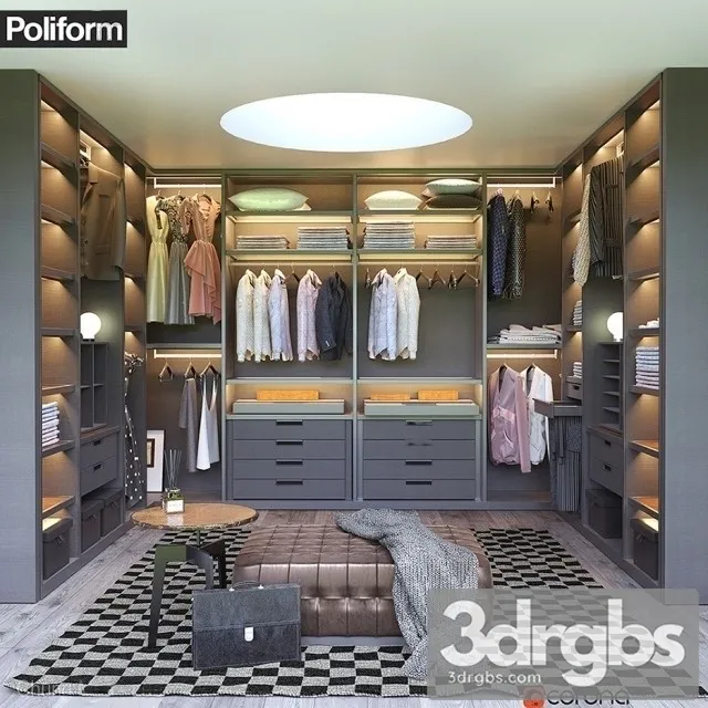 Poliform Wardrobe 3D Model Download