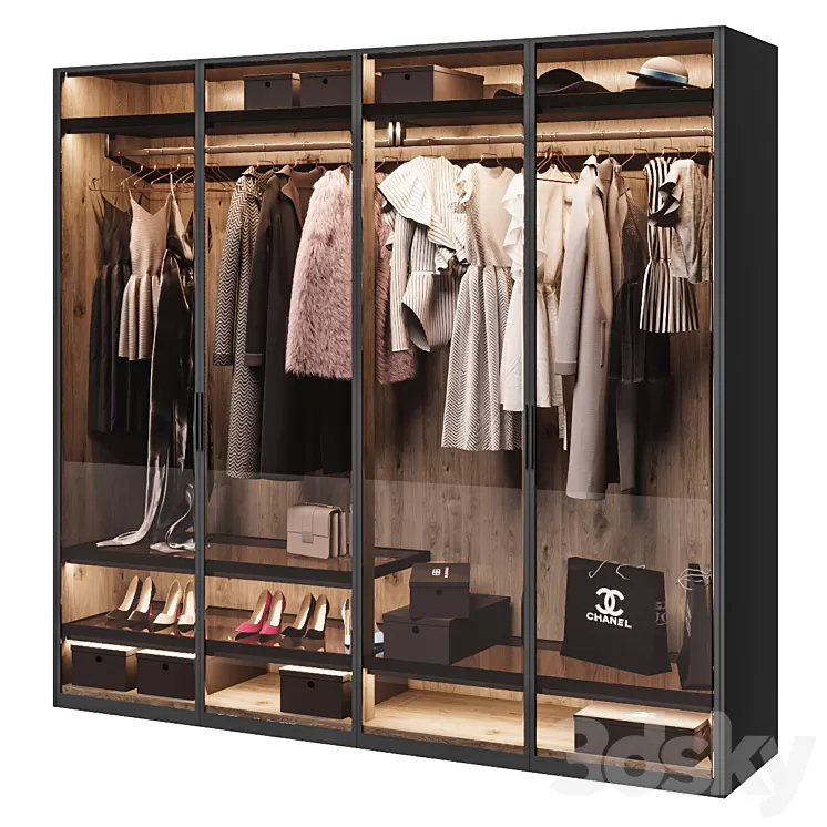 Poliform wardrobe 3D Model
