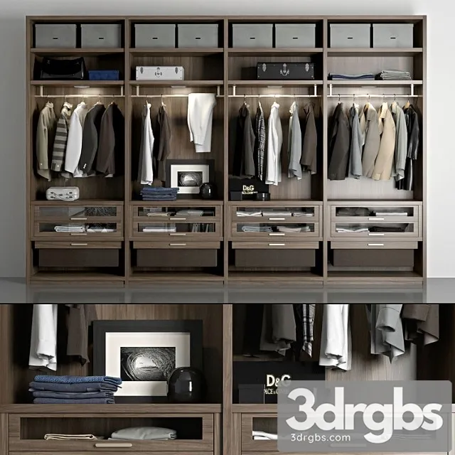 Poliform wardrobe_222 3D Model Download