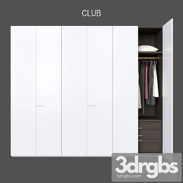 Poliform wardrobes club 2 3D Model Download
