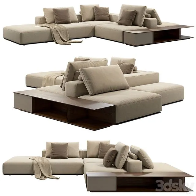 Poliform Westside Sofa set 3 3D Model Poliform Westside Sofa set 3 3D Model